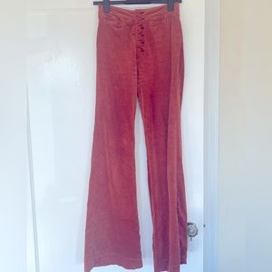 High wasted velvet trousers - orange